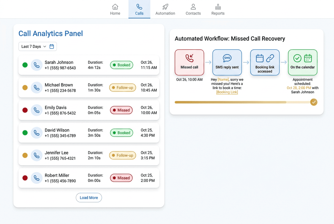 Call analytics and automation flow